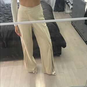 Zara Cream Wide-Leg Pants